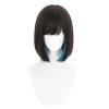 CHROMANTRA ALIEN STAGE Sua Cosplay Wig, Short Brown with Blue Highlights, Heat Resistant Synthetic Hair, Straight Style with Bangs for Anime Costume Party view 1