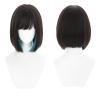 CHROMANTRA ALIEN STAGE Sua Cosplay Wig, Short Brown with Blue Highlights, Heat Resistant Synthetic Hair, Straight Style with Bangs for Anime Costume Party view 2