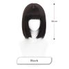 CHROMANTRA ALIEN STAGE Sua Cosplay Wig, Short Brown with Blue Highlights, Heat Resistant Synthetic Hair, Straight Style with Bangs for Anime Costume Party view 3