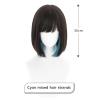 CHROMANTRA ALIEN STAGE Sua Cosplay Wig, Short Brown with Blue Highlights, Heat Resistant Synthetic Hair, Straight Style with Bangs for Anime Costume Party view 4