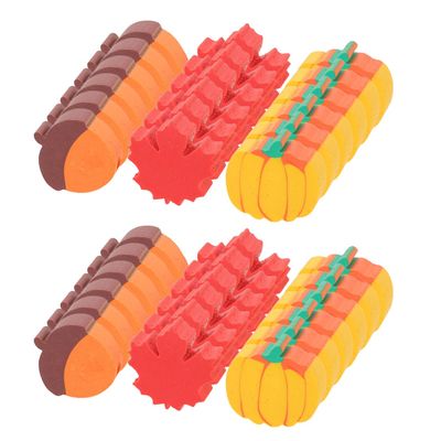 SKISUNO 50pcs Fall Mini Erasers Pumpkin Acorn Maple Leaf Pencil Erasers with Hole for Thanksgiving Classroom Rewards Autumn Party Supplies