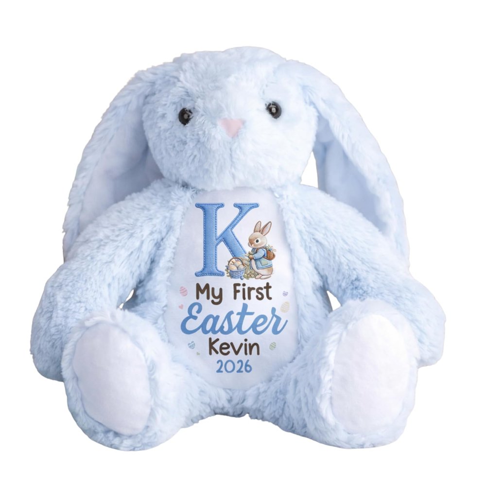 84WONDER My Blessed Communion Day - Personalized Stuffed Bunny - My First Communion Plush Bunny - First Communion Gift for Boys, Religious Keepsake for Catholic and Christian Faith
