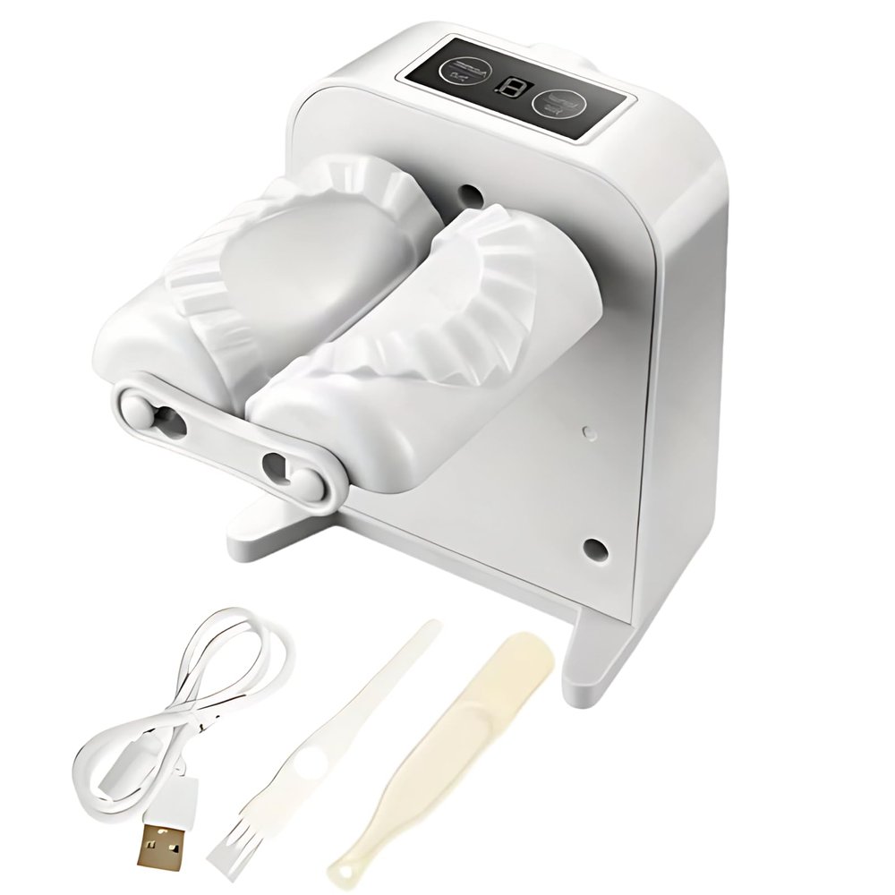 Dumpling Maker Machine, Electric Dumpling Maker with Adjustable Speed, Auto Seal, Includes Filling Spoon and Brush, Family Fun DIY Dumplings