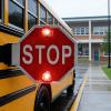 Asiwnshw Aluminum School Bus Parking Signal Arm, 12v/24v Electric LED Stop Sign for School Bus, Reflective Warning Board, High Visibility,Vehicle Mounted Student Safety Semaphore (1Pcs) view 1