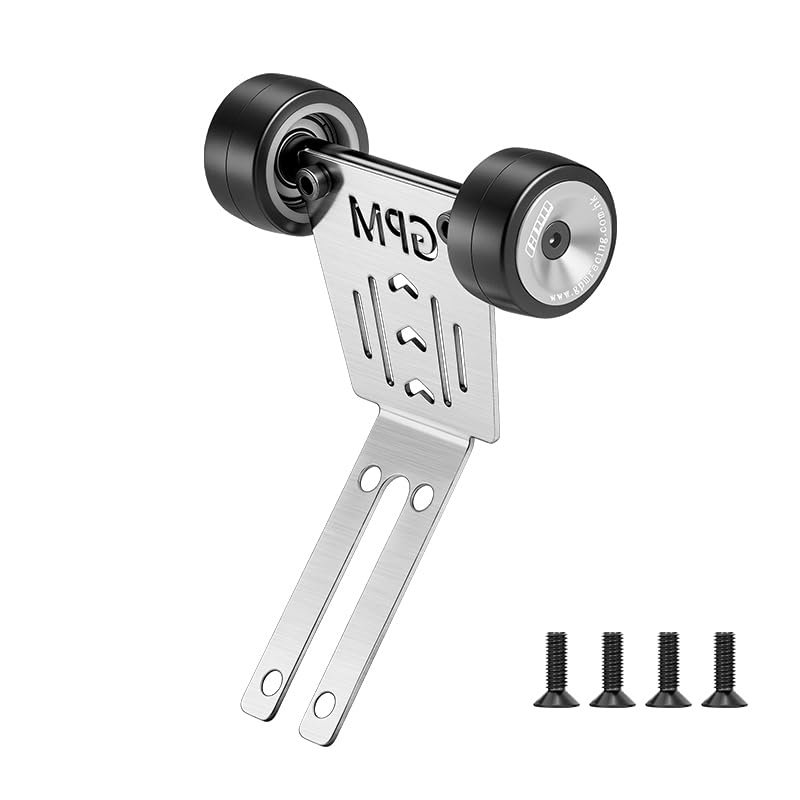GPM Stainless Steel Bearing Wheelie Bar for 1/16 Mini Kraton 3S Dsc 4X4 RTR Brushless Speed Truck-Ara2508S (Silver)