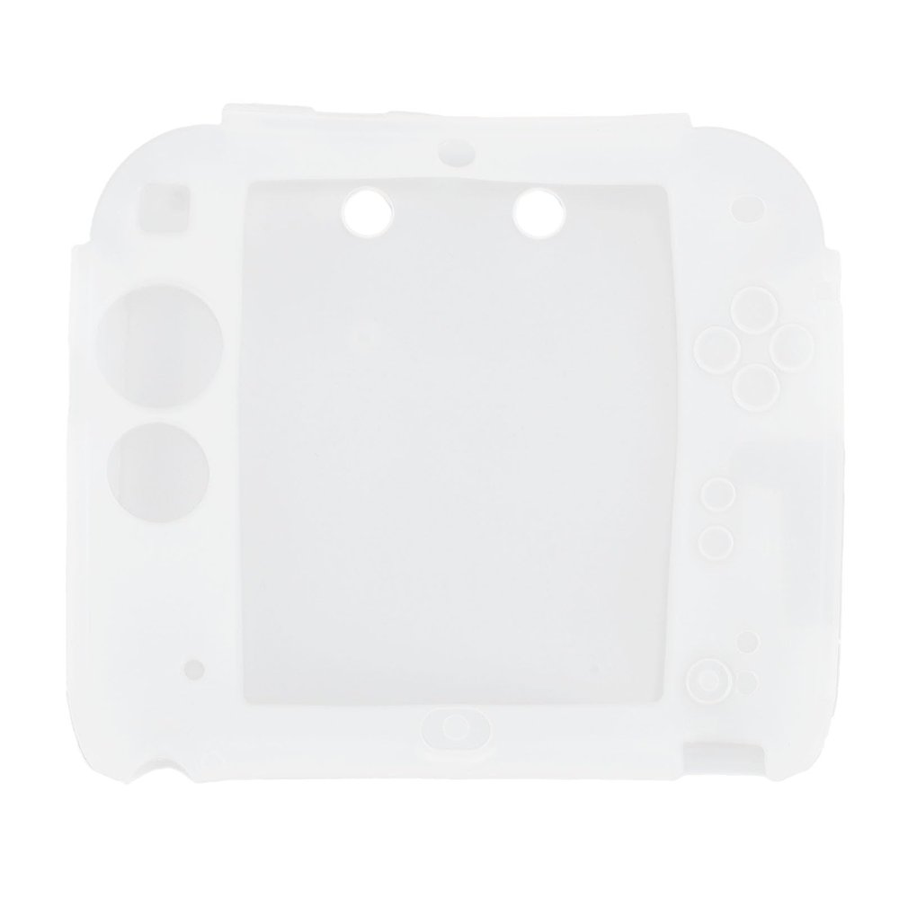 GLOGLOW Protective Cover for 2DS Controller, Silicone Skin Case with Screen Protectors, Modern Touch for 2DS (White)