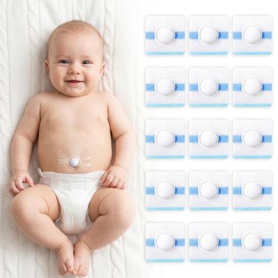 15Pcs Baby Belly Navel Patches, Waterproof Umbilical Hernia Patch with Cotton Pads, Infant Belly Button Corrector for Newborns with Protruding Navel, Gentle Baby Essentials (2.8 x2.8 inches)