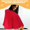 FUNOMOCYA Multi-Function Nursing Shawl Breastfeeding Scarf for Moms Wine Red Breastfeeding Privacy Wrap with Button Closure Soft Lightweight Nursing Poncho for Outdoor Use view 3