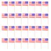Toddmomy 200pcs American Flag Cake Flag Toppers Paper Toothpick Dessert Decor Party Cupcake Decorations for Independence Day Celebration view 1