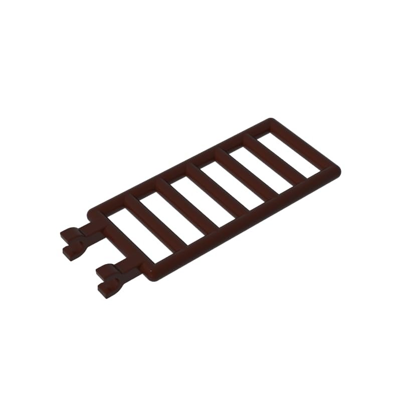 Gobricks 6020 Bar 7X3 with Double Clips (Ladder), Dark Brown, 50 pcs