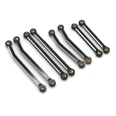 Metal 8 Pull Rods Set, 6061-T6 Aluminum Modification Parts for jjrc C8801 C8808 C8809 for ax AX8560 for traxxas TRX4M 1/18 RC Crawler Accessories (Black)