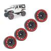4 Pcs 1.9 Inch Carbon Fiber Beadlock Wheels Rims, Ultra Lightweight RC Wheel Hubs with Nylon Center Ring, 59mm Diameter for 1/10 RC Car Off Road Rock Crawling (Red) view 4