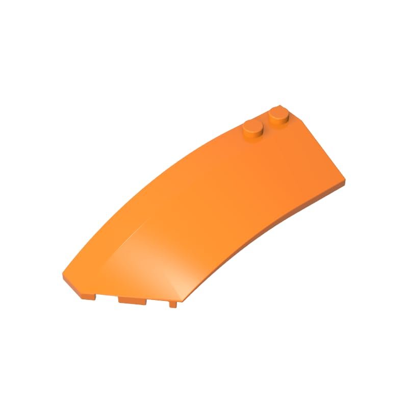 XYEIUGO Gobricks 41750 Wedge Curved 8X3X2 Open Left [Plain], Orange, 10 pcs
