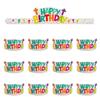 18 1/2" 21 1/2" Religious Happy Birthday Cross Adjustable Paper Crowns 12 Pc. view 1