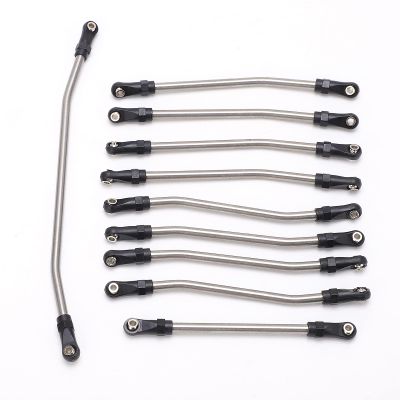 Alomejor 10pcs Stainless Steel Link Rod, Rust Proof RC Car Accessories with Exquisite Workmanship, Fit for Axial Wraith 90018 90020 90031 90045 90056 1 10 RC Car