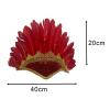 Amagogo Indian Headdress Feather Headband Headwear American Chief Headpiece Unique Feather Material Suitable for Kids Boys Girls Theme Parties Performance Fes, Red view 3