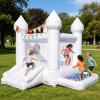 9FT 100% PVC White Bounce House, Suitable for Kids 3-6 Inflatable Castle. The Perfect Toy for Active Children. Suitable for Indoor and Outdoor Play, Party Decoration (Includes Blower) view 1
