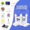 9FT 100% PVC White Bounce House, Suitable for Kids 3-6 Inflatable Castle. The Perfect Toy for Active Children. Suitable for Indoor and Outdoor Play, Party Decoration (Includes Blower) view 3