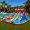 14.3FT Oxford Inflatable Water Slide Family Version Water Park Built in Reservoir Slide Sprinkler Rock Climbing Summer Carnival Pool Party Easy Setup & StorageInclude Blower view 1