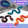 WEEJOYGAM 12 Pcs 3D Printed Snake Toy Set, 12 Inch 3D Printed Animals Figurines, 3-D Printer Cool Print Stuff Desk Pets Office Decor Party Favors, Autism Stress Relief Fidget Toys for Kids Adults Gift view 3