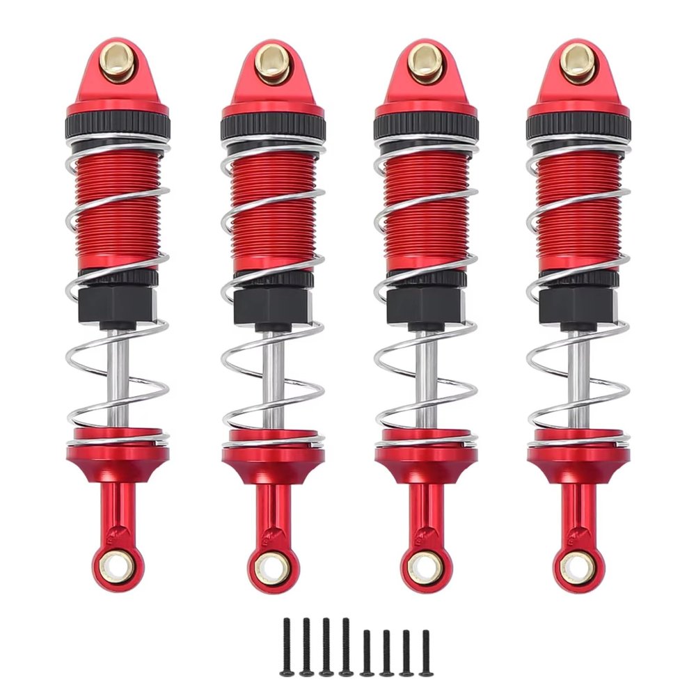 Rc Shock Absorber Models For MJX 16208 16209 16210 For MN128 MN86K MN86 MN86S For MN G500 1/12 Metal Oil Shock Absorber Remote Control Car Upgrade Parts(Red)