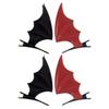 CIYODO 4pcs Halloween Bat Wing Hair Clips Pu Leather Devil Hairpins for Party Cosplay Hair Accessories Black and Red view 1