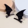 CIYODO 4pcs Halloween Bat Wing Hair Clips Pu Leather Devil Hairpins for Party Cosplay Hair Accessories Black and Red view 4