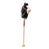 JISADER Hobby Horse Stick Horse with Realistic Sound Effects Wooden Pole Handle Wheels Plush Riding Stick Handcrafted for Kids Suitable for Birthday Holiday, Black with Roller view 1