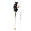 JISADER Hobby Horse Stick Horse with Realistic Sound Effects Wooden Pole Handle Wheels Plush Riding Stick Handcrafted for Kids Suitable for Birthday Holiday, Black with Roller view 2