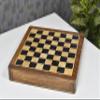 12-Inch Magnetic Travel Chess Set with Drawer Storage Matte Finish Genuine Ebony Wood, Extra Queens view 3