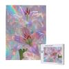 RMYRHQ Iridescent Pinks Lilies with Holographic Sparkles Wood Jigsaw Puzzles for Adults 500pieces Dreamy Floral Art Puzzle Cozy Indoor Relaxation Ideal for Mother's Day and Spring Birthday Gifts view 2