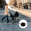 Abaodam Stroller Sunshade Full-Cover UV Protection Canopy Windproof Black Extension for Strollers Pram Rain and Sun Shield view 4