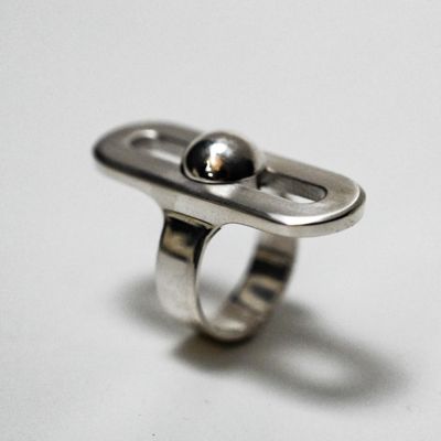 CLAUDHAUS Calm Ring Sterling Silver Anxiety Relief Ring with Sliding Massage Ball, Stress Relief Fidget Alternative, Unisex (5)