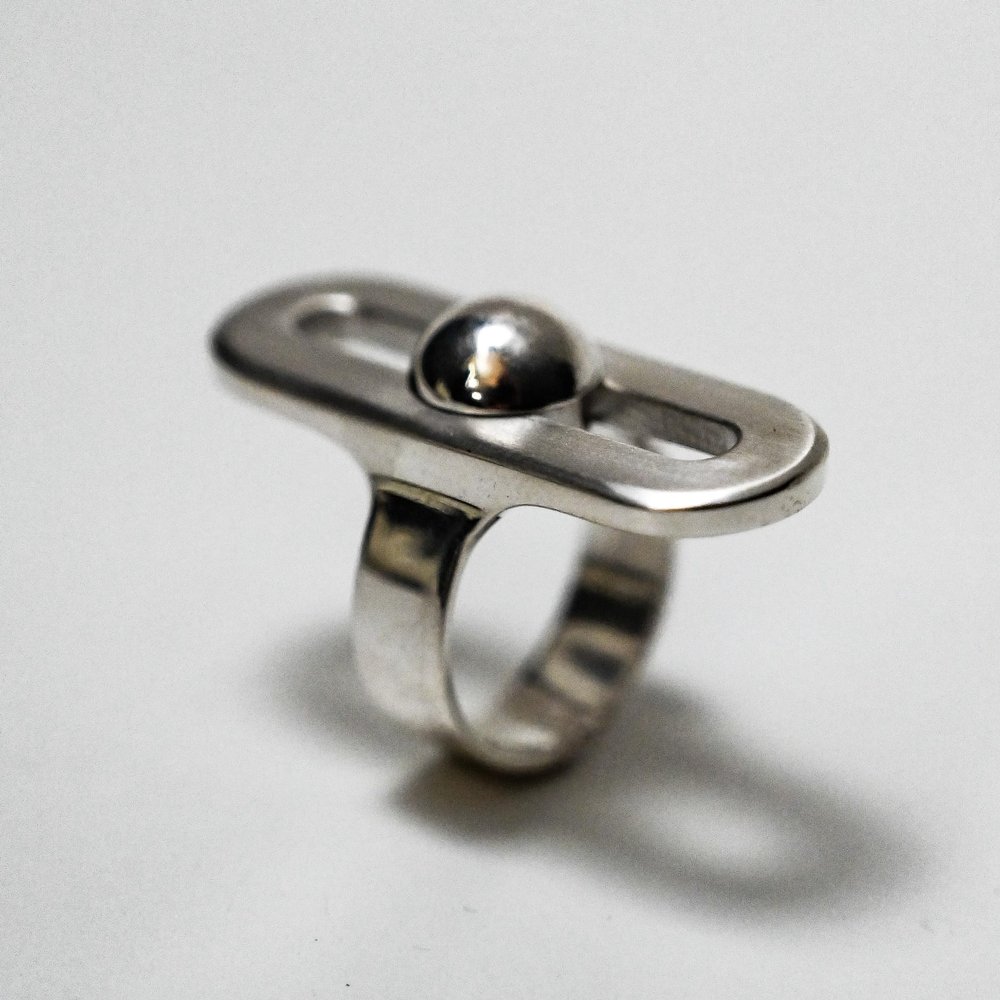 CLAUDHAUS Calm Ring Sterling Silver Anxiety Relief Ring with Sliding Massage Ball, Stress Relief Fidget Alternative, Unisex (5)