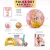 POZA Set of 2 Rose Gold Polka Inflatable Beach Balls Retro Design Beach Balls for Pool with Sparkly Gold Confetti, PVC Vinyl Inflatable Pool Toys for Fun Summer Party and Water Games - 16 Inches view 3