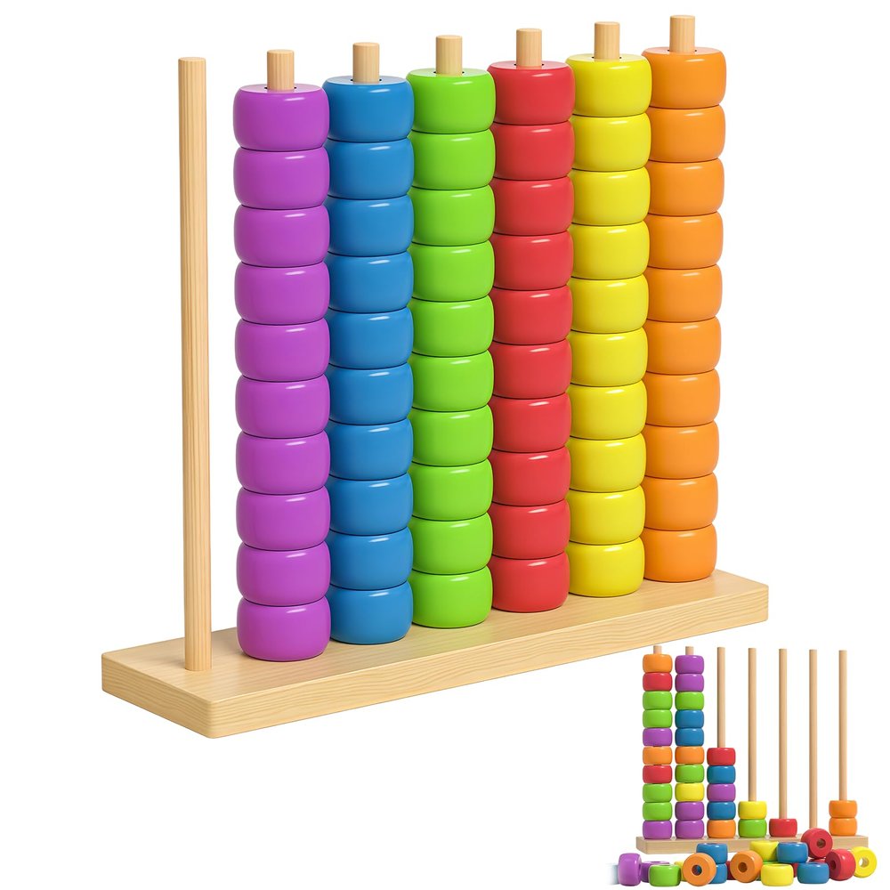 Cmylmar 2026 Trendy Color Stack Matching Game: Fast Pattern Challenge Stacking Puzzle for 2 Players - Competitive Board Game with Rings, Racks, and Cards - Fun Brain Teaser for Family Game Night (1)