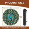 31.5" x 31.5" Mahjong Mat for Table with Carrying Bag Peacock Mandala Teal Blue Gold Ornamental Feathers Non-Slip Noise-Reducing Game Mat Mahjong Accessories for Poker Dominoes Board Games view 2