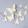 10pcs Cake Topper Ornaments Beautiful Butterflies Gold Trim for Birthday Wedding Anniversary Party Decoration Gift (White with Gold Trim) view 1