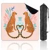 31.5" x 31.5" Mahjong Mat for Table with Carrying Bag Symmetrical Cheetah Striped Forming Heart Floral Non-Slip Noise-Reducing Game Mat Mahjong Accessories for Poker Dominoes Mother's Day view 1