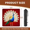 31.5" x 31.5" Mahjong Mat for Table with Carrying Bag Vibrant Peacock Intricate Feather Display Golden Non-Slip Noise-Reducing Game Mat Mahjong Accessories for Poker Dominoes Board Games view 2