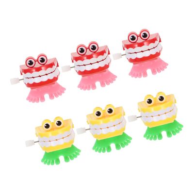 UPKOCH 6pcs Halloween Wind-up Cartoon Teeth Playthings for Party Favors Walking Clockwork Bulk Set for Halloween Christmas