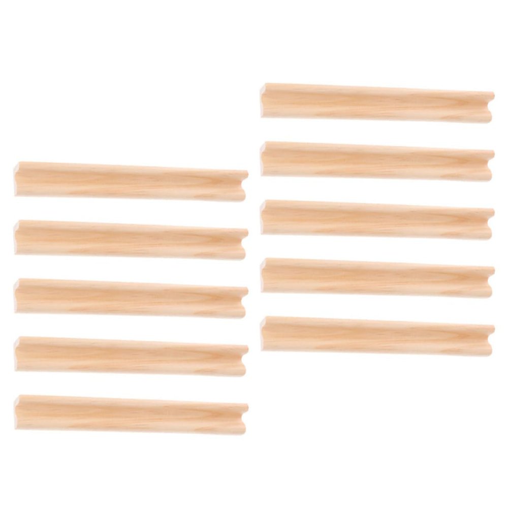 BESTonZON 10pcs 19cm Wooden Domino Racks DIY Wooden Displaying Stands Multi-Function Desktop Domino Bases for Tile Game Accessories