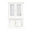 1:12 Scale Miniature Bookshelf, Dollhouse Furniture Cabinet with Double Openable Doors, Birch Wood Mini Shelf for Doll House Decoration, Elegant 1/12 Scale Display Cabinet (White) view 1