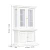 1:12 Scale Miniature Bookshelf, Dollhouse Furniture Cabinet with Double Openable Doors, Birch Wood Mini Shelf for Doll House Decoration, Elegant 1/12 Scale Display Cabinet (White) view 2