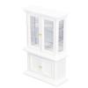 1:12 Scale Miniature Bookshelf, Dollhouse Furniture Cabinet with Double Openable Doors, Birch Wood Mini Shelf for Doll House Decoration, Elegant 1/12 Scale Display Cabinet (White) view 3