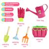 Kids Gardening Tools Kit Includes Sturdy Tote Bag, Watering Can, Gloves, Shovel, Rake, Fork - Children Garden Tool Set -Boy Girls Birthday Gifts (Pink) view 2