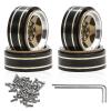 1.3-inch Brass and Aluminum Alloy Wheel Hub, Metal Upgrade Parts Compatible with for 1/18 TRX4M SCX24 FMS Ascent-18 RC Crawler Accessories (Dark Khaki) view 1