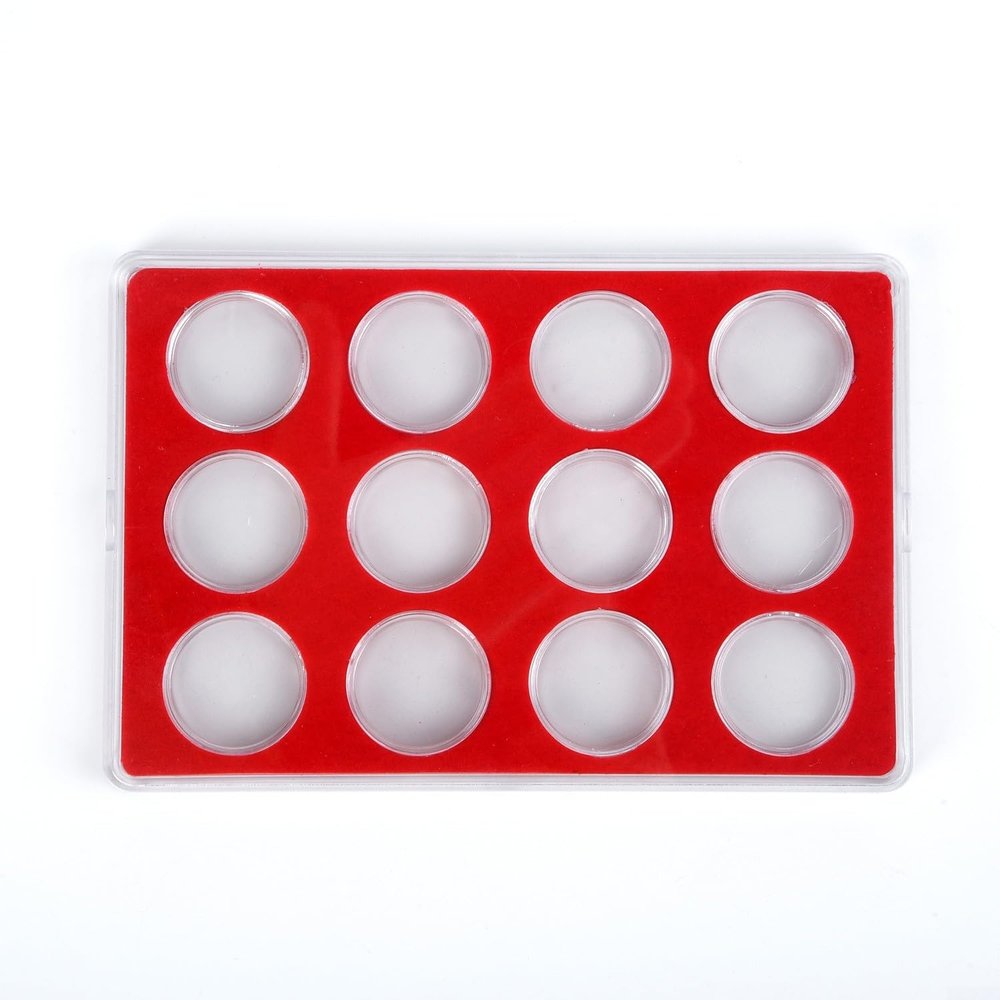 Commemorative Coin Collection Storage Case with Square Box Holder Featuring PS Material and Airtight Seal for Secure and Long-Term Storage