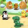 INQUADR 4 PCS Wind Up Surprise Eggs, Animal Hatching Surprise Egg Toy, Easters Latest Gift, Boom Easter Eggs That Pop Open to Walking Dinosaurs, Penguin, Duck, Capybara view 2