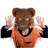 BESTonZON Scary Bloody Bear Mask Set 2pcs Black and Brown for Halloween Cosplay Party Dress-up Accessories view 1